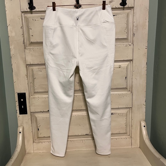 NWOT Spyder Active Women's Ivory Warming Fleece Lined Leggings Size L - Picture 2 of 8